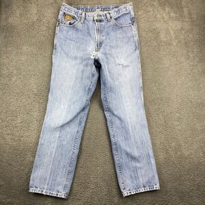 Cinch Men's Blue Denim Jeans 31x32 Light Wash Distressed Western Cowboy Workwear